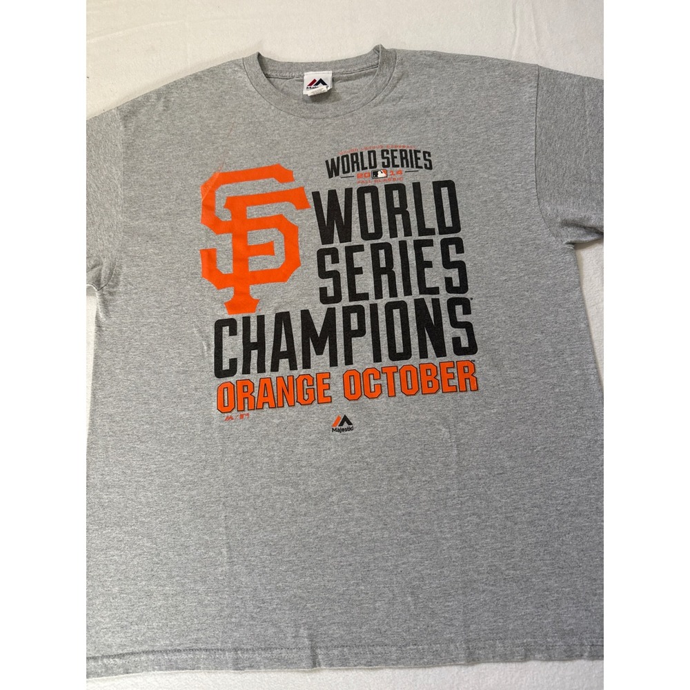 Majestic San Francisco Giants‎ World Series Champions Orange October T Shirt XL